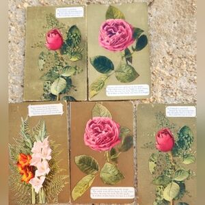 SET OF 5 ANTIQUE POATCARDS